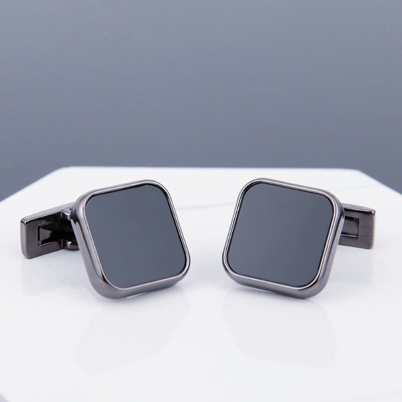 Men's Cufflinks - Copper Sleeve Studs in Black and Grey Variety