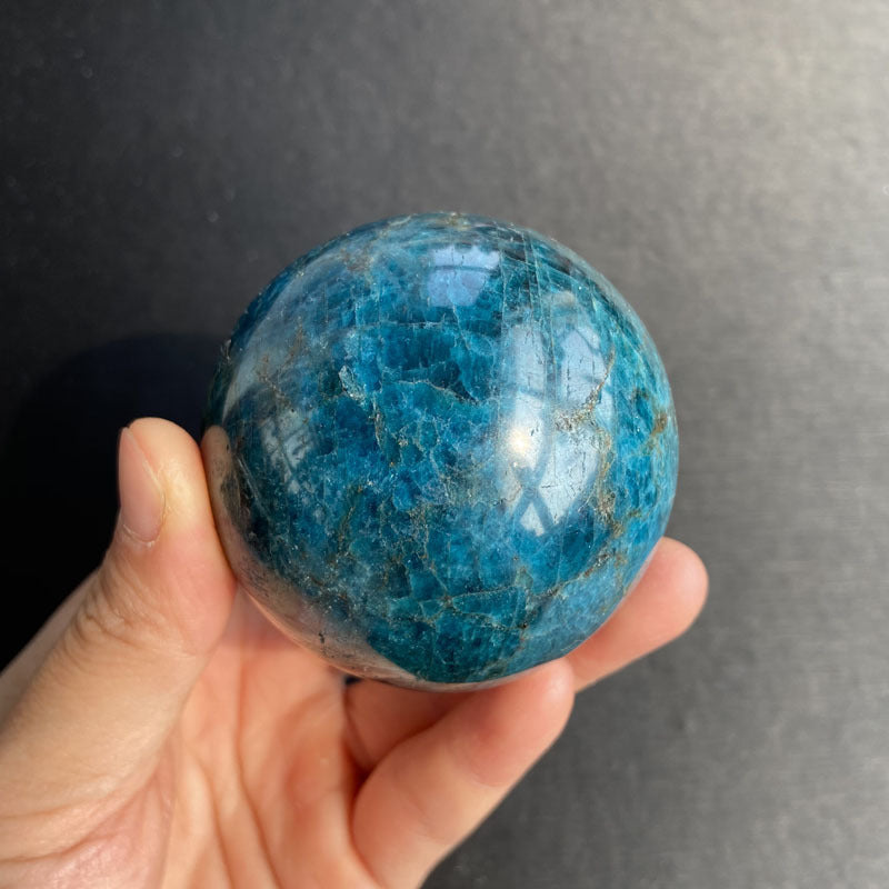 Natural Crystal Ball for healing - Blue Apatite