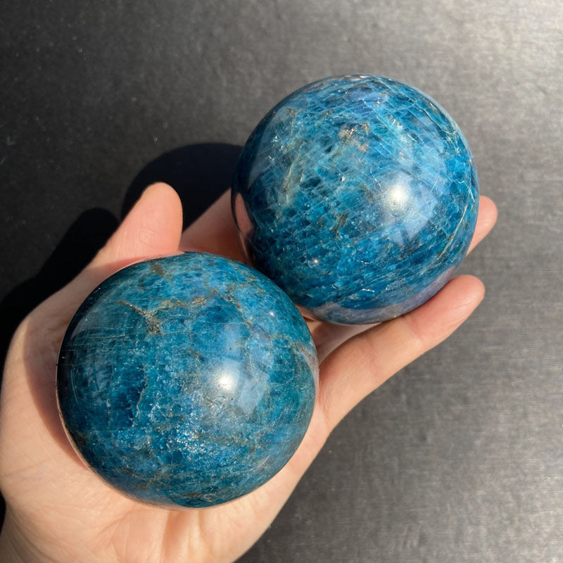 Natural Crystal Ball for healing - Blue Apatite