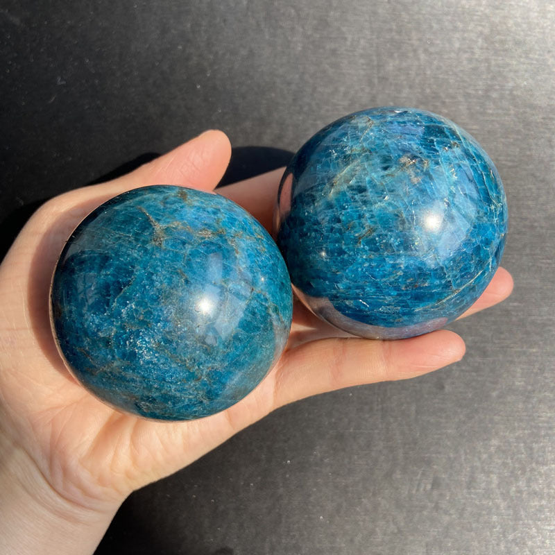 Natural Crystal Ball for healing - Blue Apatite