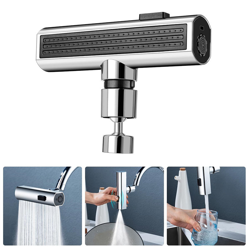 3-in-1 Kitchen Faucet - Waterfall Outlet, Universal Rotating Bubbler, Premium Quality