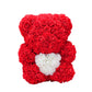 Valentine's Day Gift - Rose Bear Eternal Flower Teddy Bear, Handmade Craft, 25cm