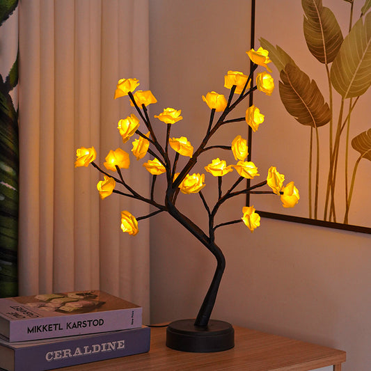 FamilyHomeDecor™ Rose Flower Tree Table Lamp Decoration USB Operated