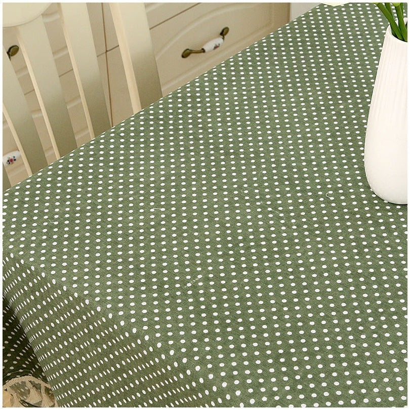 Linen Cotton Small Round Table Simple Striped Tablecloth