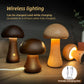 Wooden Cute Mushroom LED Night Light with Touch Switch for Bedroom and Children's Room