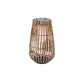 Solar powered outdoor patio and lawn bamboo rattan portable lamp