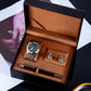 3 Piece Men's Watch Set Gift Box Sports Retro Calendar Quartz Watch Pen Cufflinks