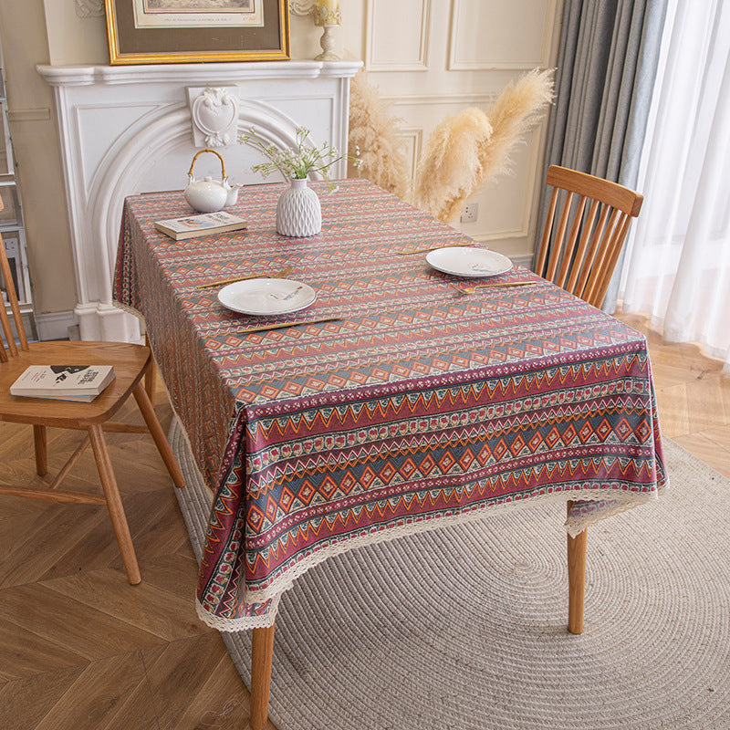 Ethnic Style Bohemian Rectangular Tablecloth