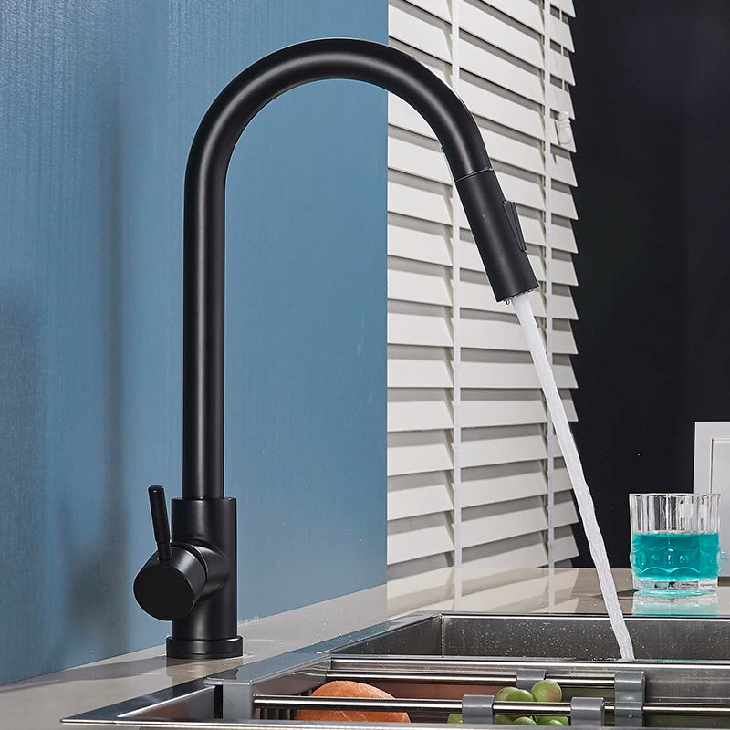 Touchless Kitchen Faucet Pull Out with 360 Degree Rotation Mixer Tap