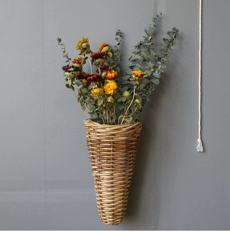 Bamboo Woven Wall Hanging Flower Basket