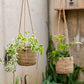 Juhan Imitation Rattan Flower Pot Hanging Basket Cement Flower Tool Hemp Rope Hanging Hanging Chlorophytum Green Radish Flower Basket House Courtyard