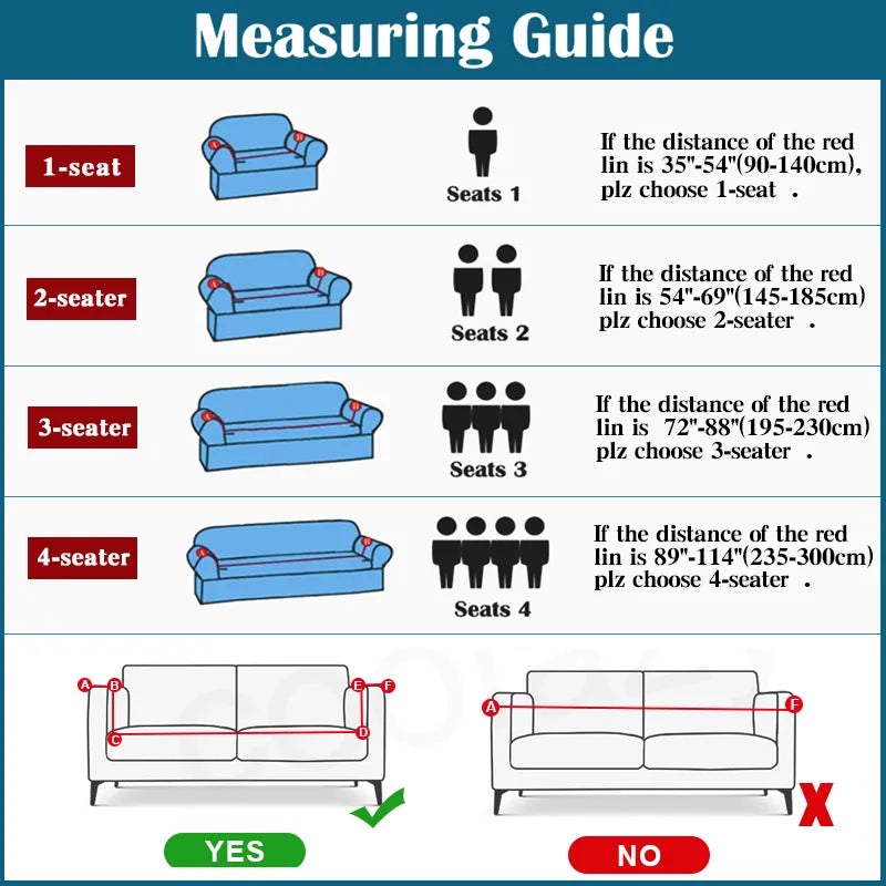 Couch Slipcovers - Sofa Covers for Sectional with L-shape Chair for 1/2/3/4 Seater.