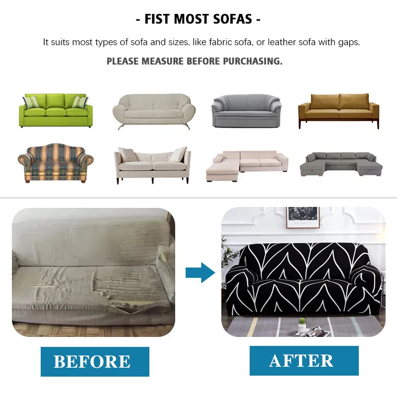 Couch Slipcovers - Sofa Covers for Sectional with L-shape Chair for 1/2/3/4 Seater.