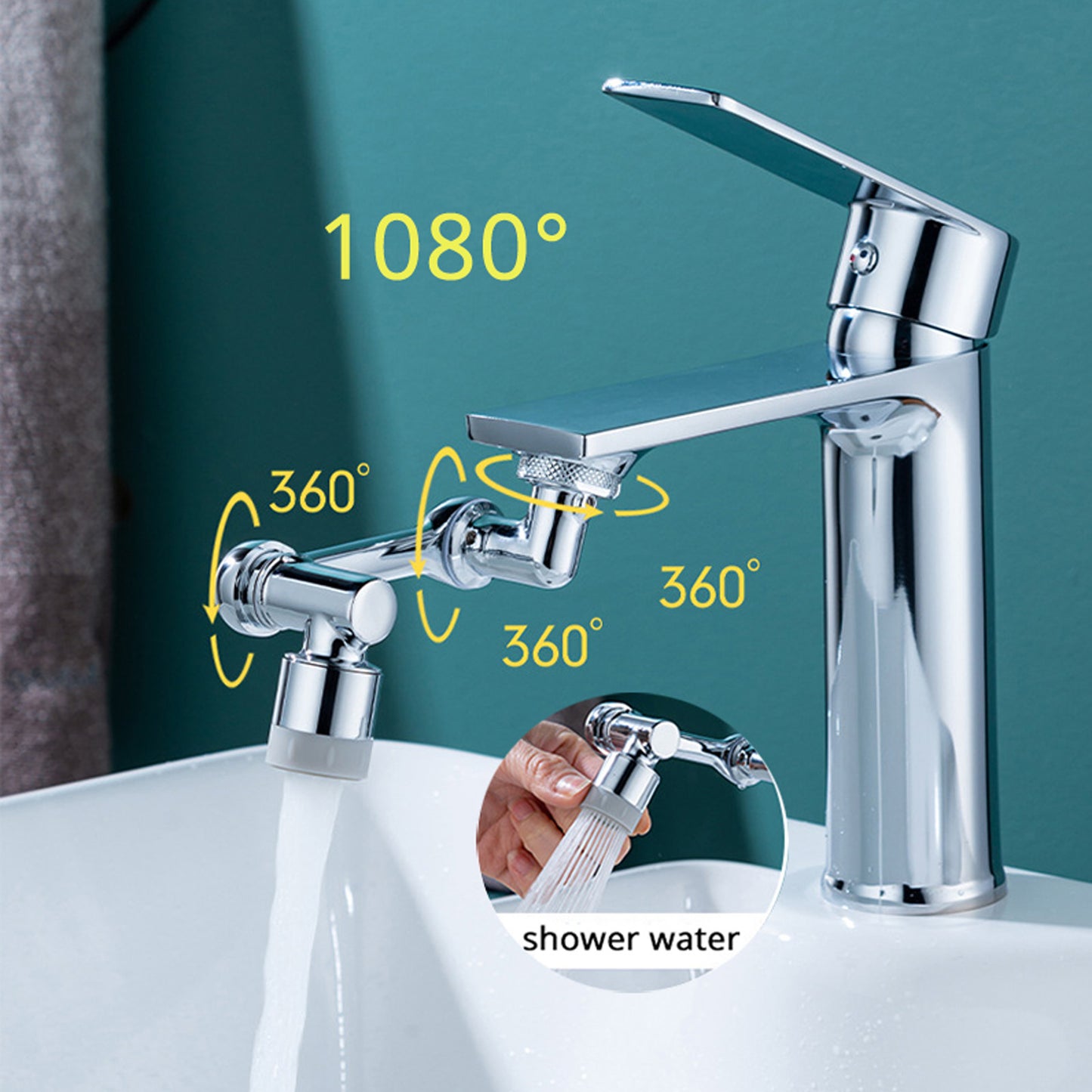 Universal 1080° Rotary Swivel Splash-Proof Filter Multifunction Faucet