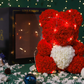 Valentine's Day Gift - Rose Bear Eternal Flower Teddy Bear, Handmade Craft, 25cm