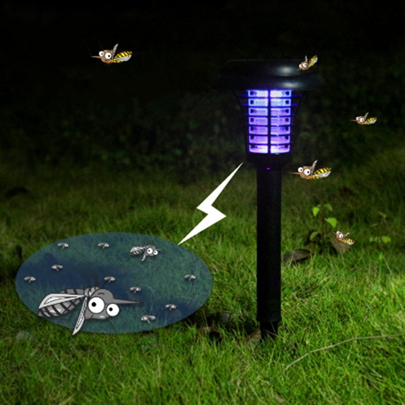 Electric Mosquito Killer and Fly Bug Zapper - Rechargeable Solar Led Lamp Garden Lawn