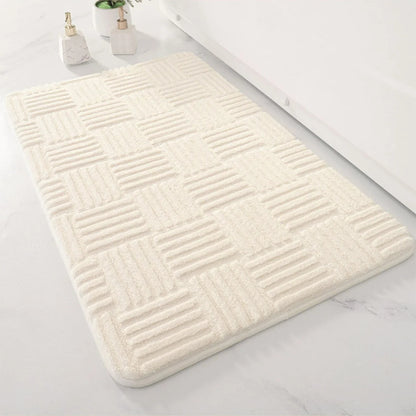 FamilyHomeDecor™ Striped Cotton Washable Bathmat