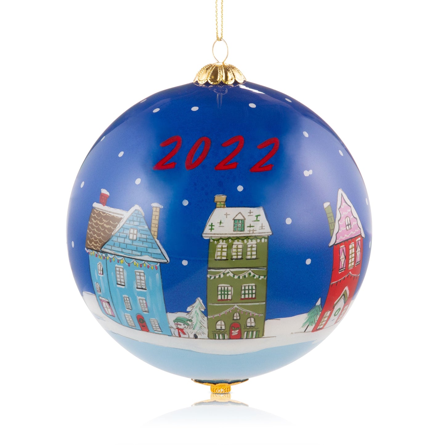 Pier 1 Li Bien Santa And Houses Ornament 2022