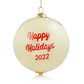 Pier 1 Li Bien Happy Holidays Floral Ornament 2022