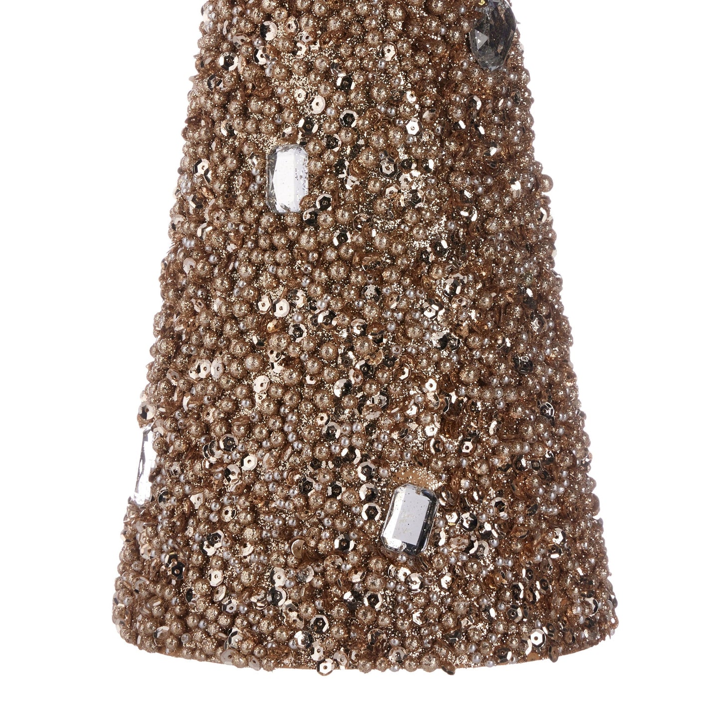 Pier 1 Gold Sparkle Beaded Set of 3 Cones