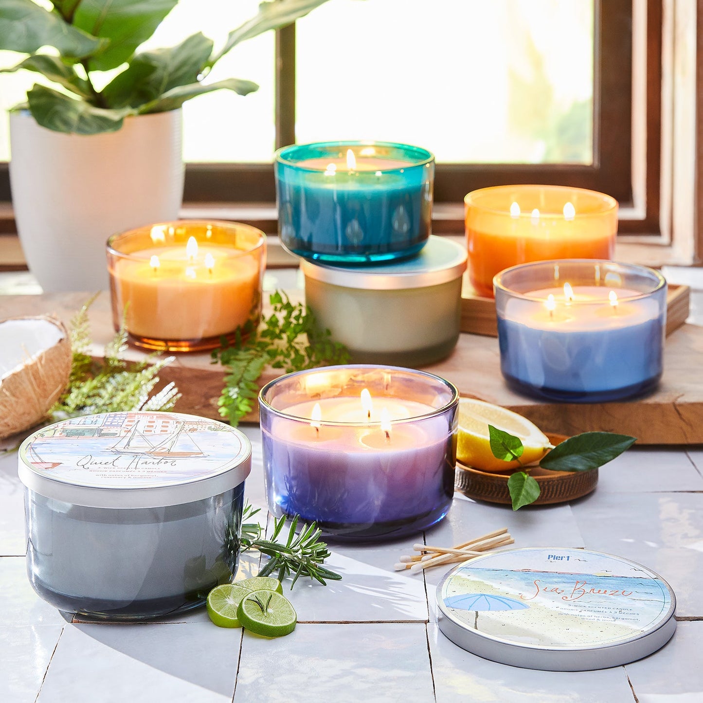 Pier 1 Oceans Filled 3-Wick Candle