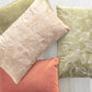 Pier 1 Velvet Embroidered Leaf Lumbar Pillow Natural