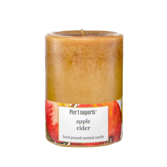 Pier 1 Apple Cider 3x4 Mottled Pillar Candle - Pier 1