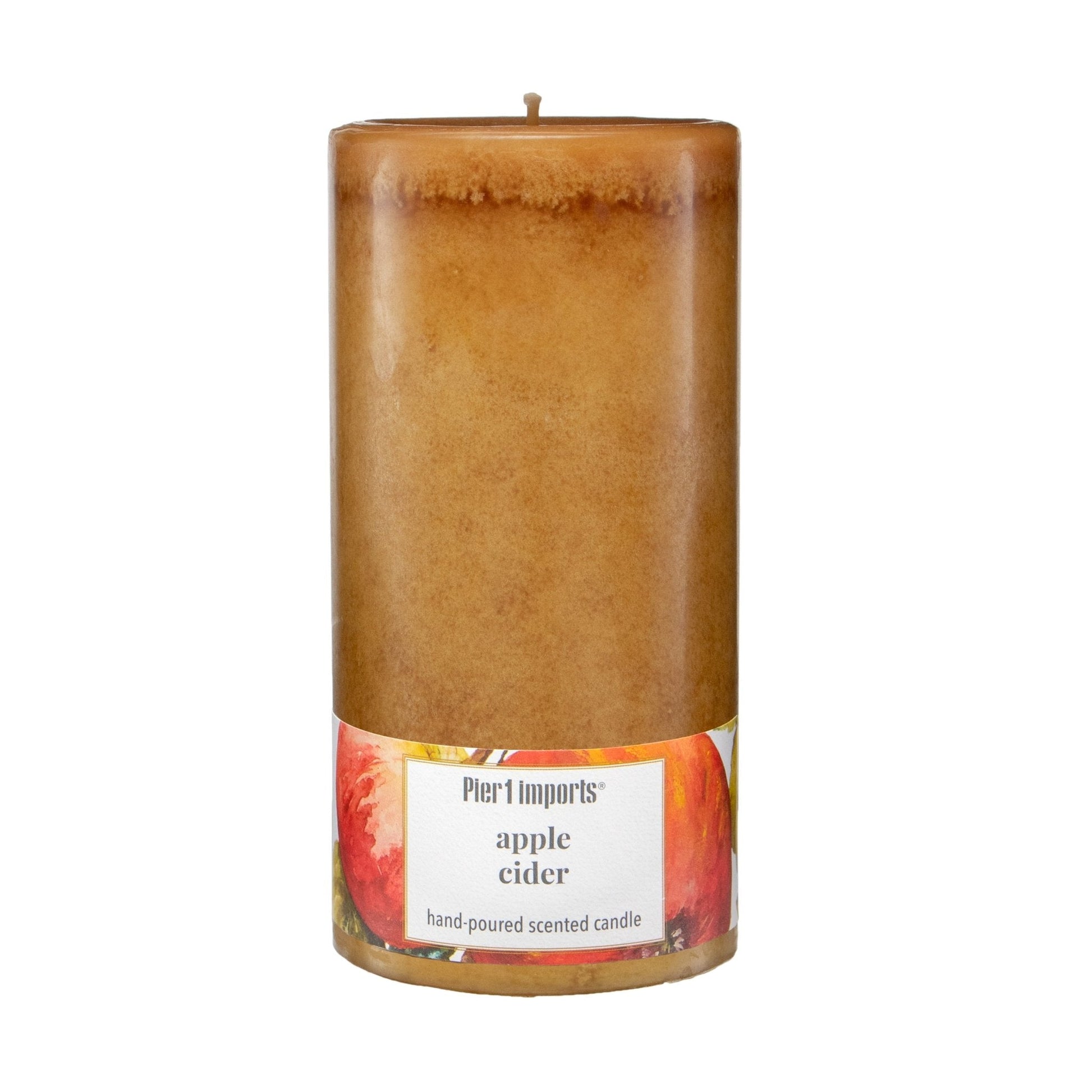 Pier 1 Apple Cider 3x6 Mottled Pillar Candle - Pier 1