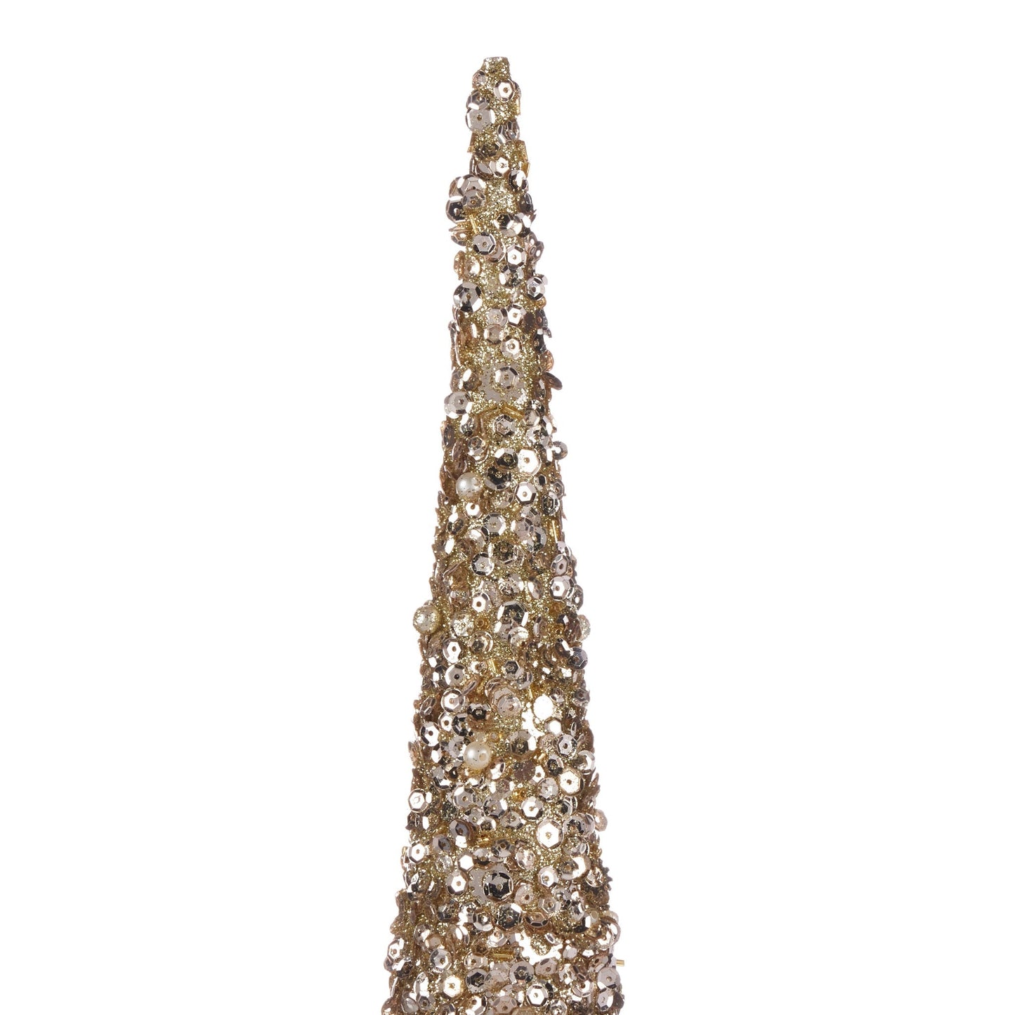 Pier 1 Champagne Sparkle Beaded Cone Set of 2 - Pier 1