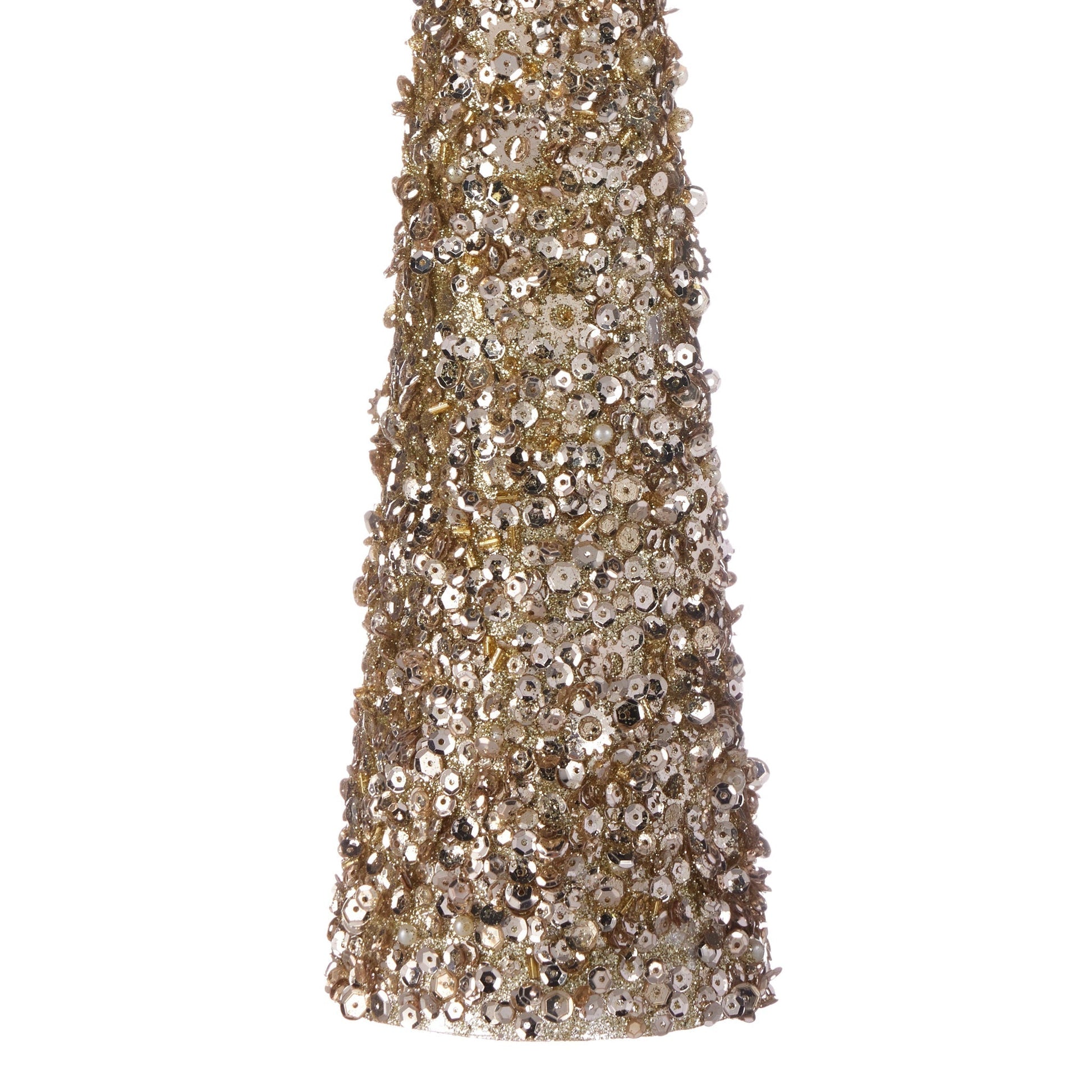 Pier 1 Champagne Sparkle Beaded Cone Set of 2 - Pier 1