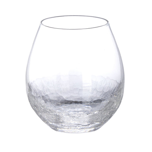 Pier 1 Clear Crackle Set of 4 Stemless Wine Glasses - Pier 1