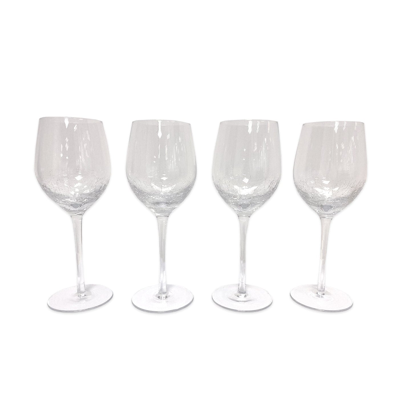 Pier 1 Clear Crackle Set of 4 White Wine Glasses - Pier 1