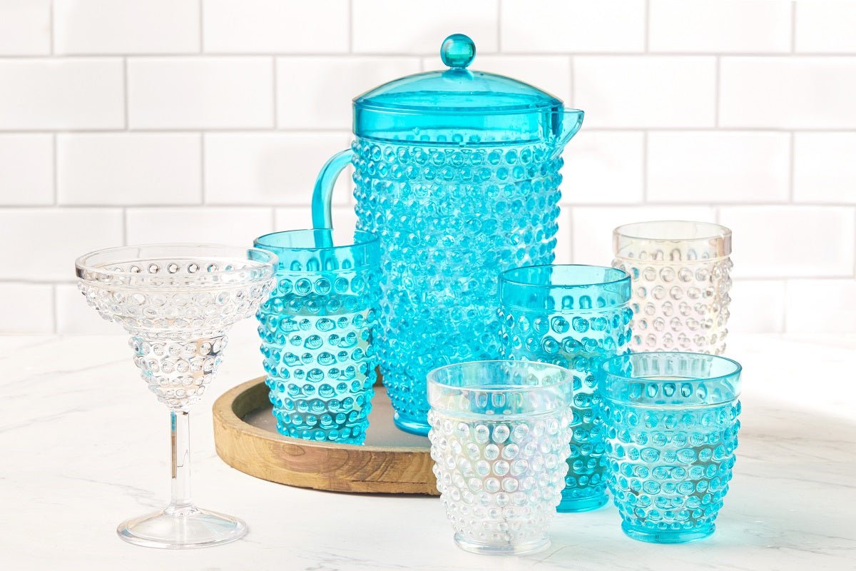 Pier 1 Emma Aqua Acrylic 13 oz Drinking Glasses, Set of 4 - Pier 1