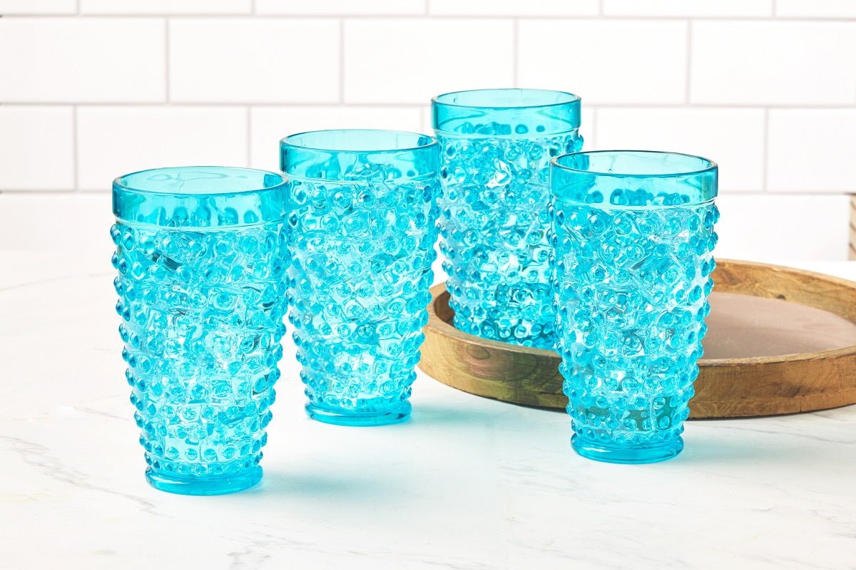 Pier 1 Emma Aqua Acrylic 18 oz Drinking Glasses, Set of 4 - Pier 1