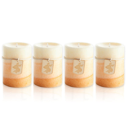 Pier 1 Ginger Peach 3x4 Layered Set of 4 Pillar Candles - Pier 1