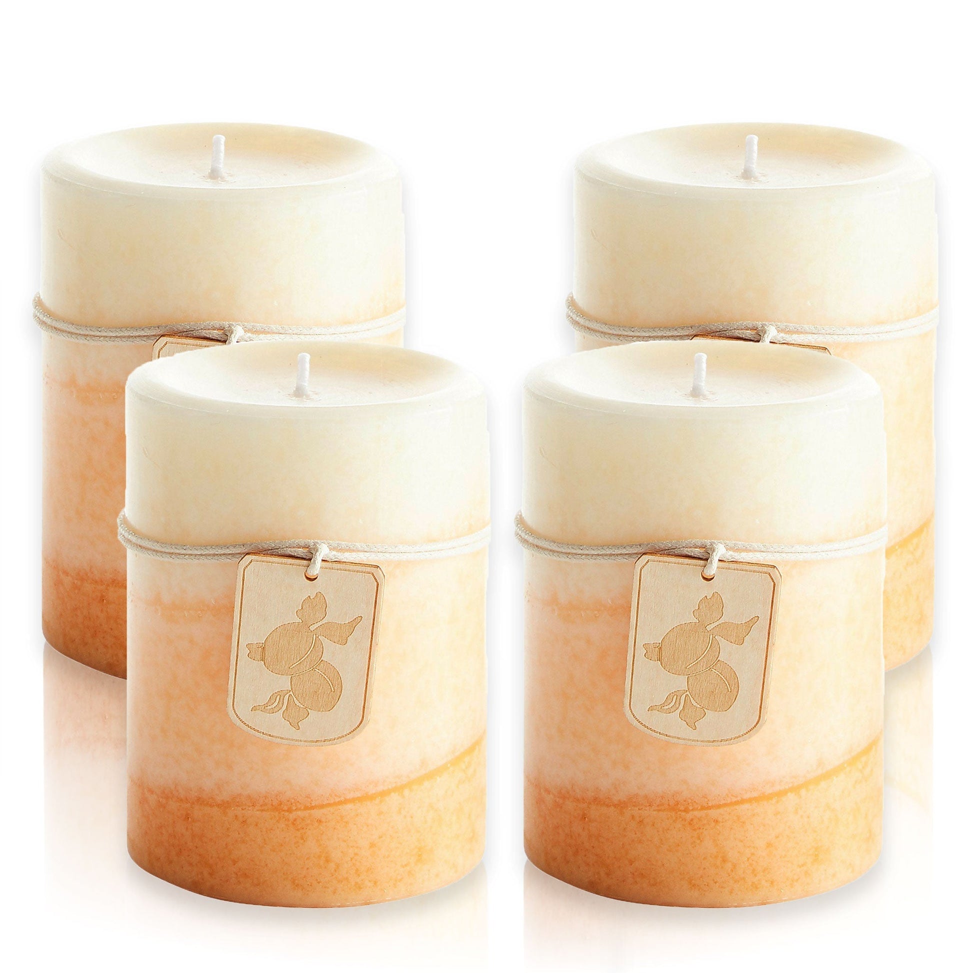 Pier 1 Ginger Peach 3x4 Layered Set of 4 Pillar Candles - Pier 1