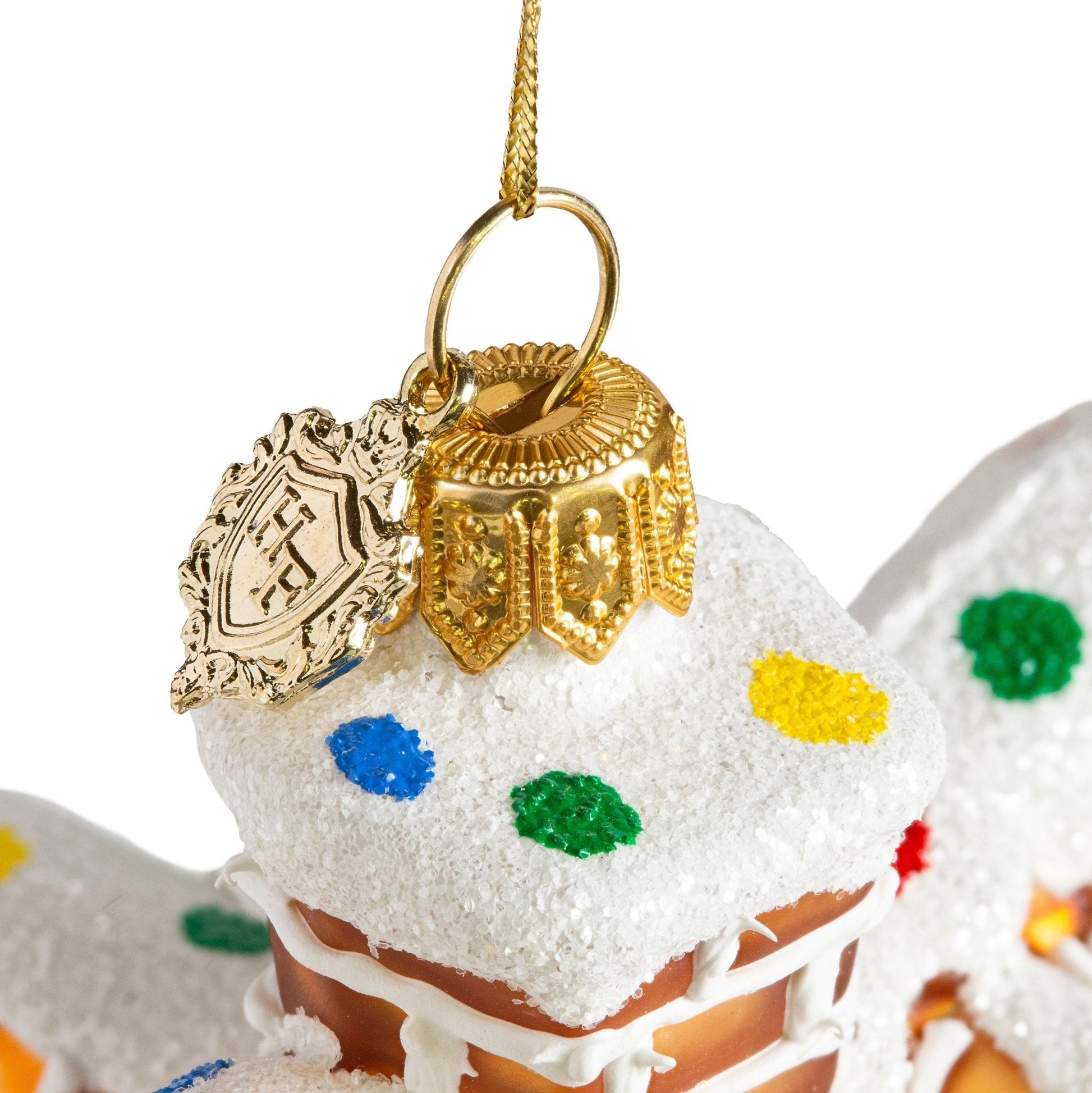 Pier 1 Gingerbread House with Pointed Roof Glass Christmas Ornament - Pier 1