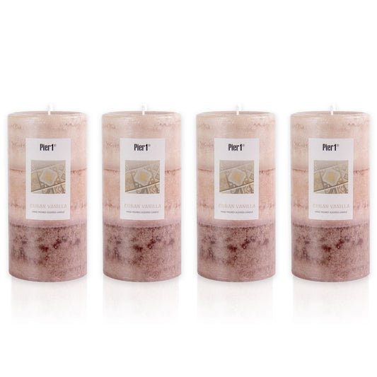 Pier 1 Magnolia Blooms 3X6 Layered Set of 4 Pillar Candles - Pier 1