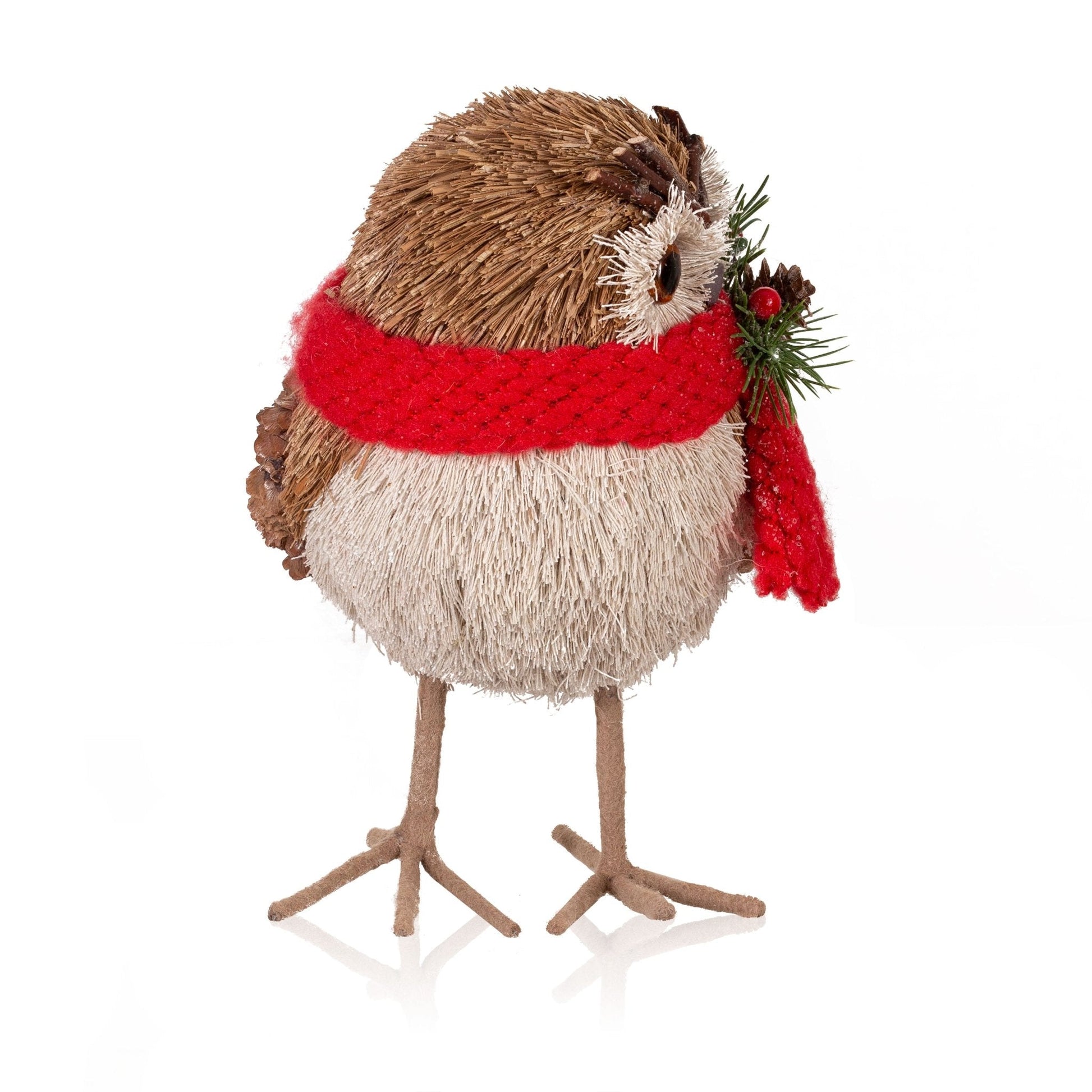 Pier 1 Natural Standing 8" Woodland Owl With Scarf - Pier 1