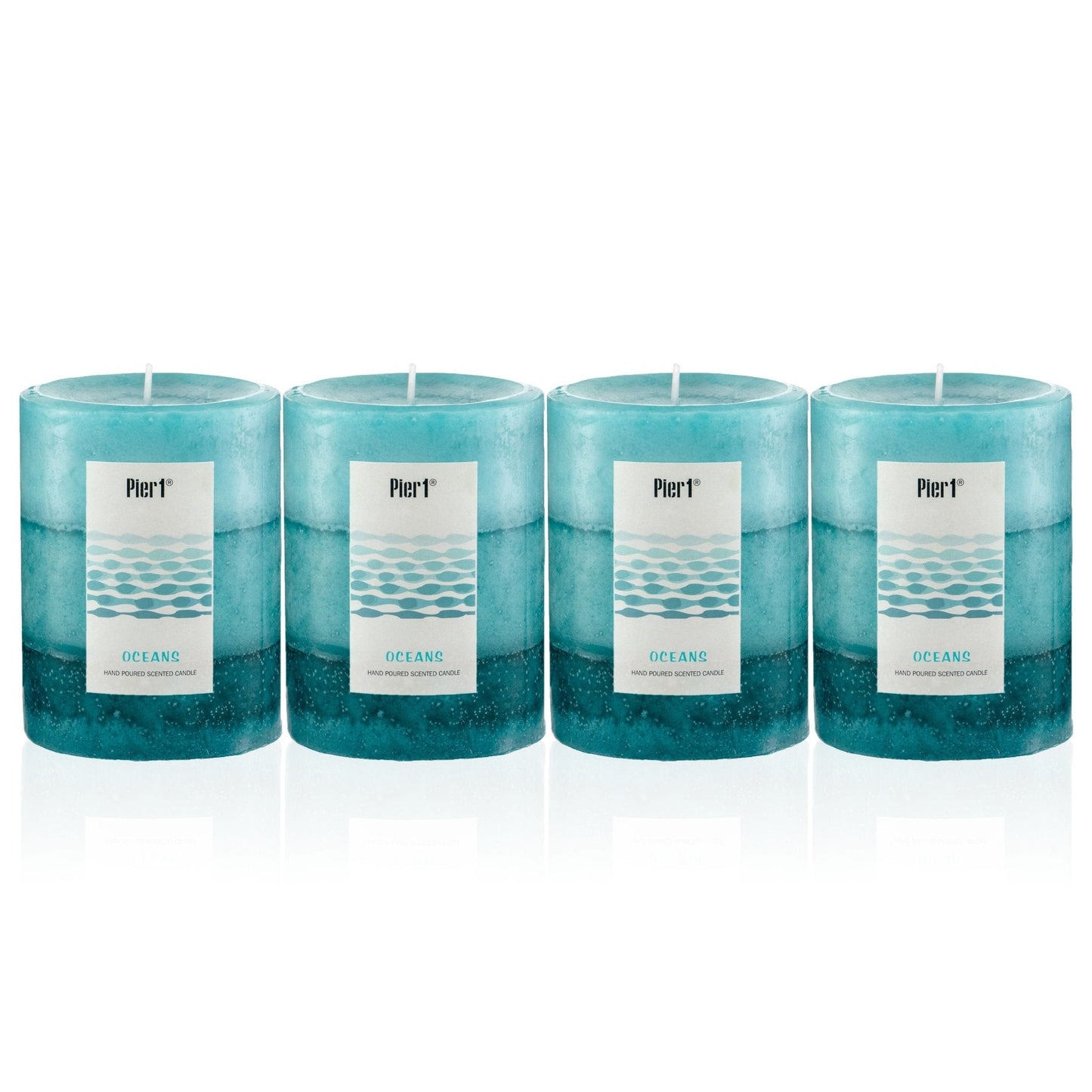 Pier 1 Oceans Layered Pillar Set of 4 Candles - Pier 1