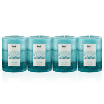 Pier 1 Oceans Layered Pillar Set of 4 Candles - Pier 1