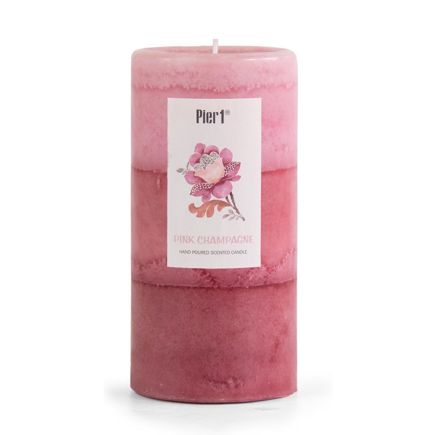 Pier 1 Pink Champagne 3x6 Layered Pillar Candle - Pier 1
