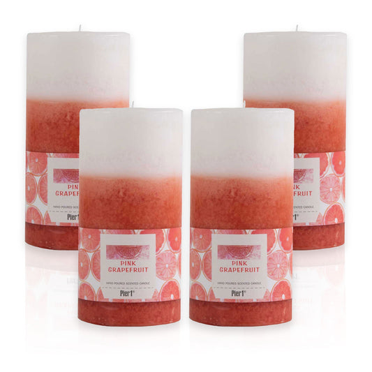 Pier 1 Pink Champagne 3x6 Layered Set of 4 Pillar Candles - Pier 1