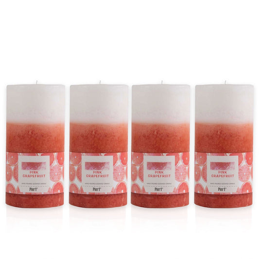 Pier 1 Pink Champagne 3x6 Layered Set of 4 Pillar Candles - Pier 1