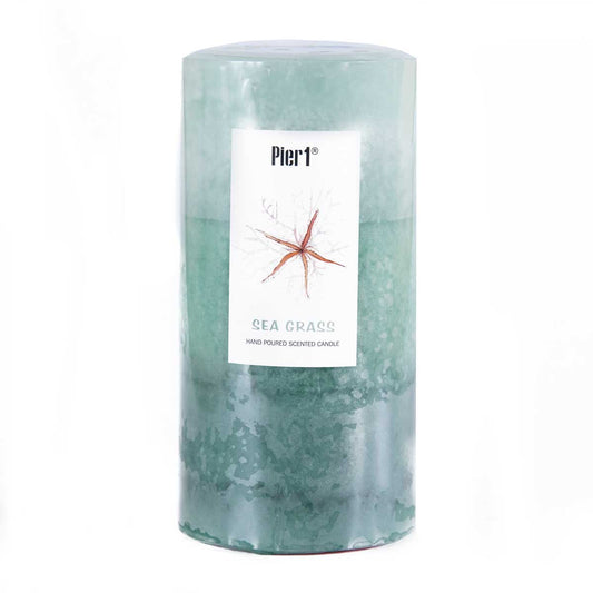 Pier 1 Sea Grass Layered 3x6 Pillar Candle - Pier 1