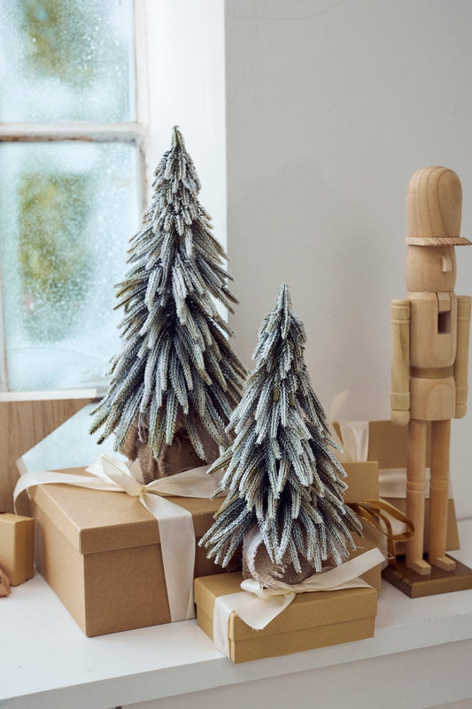 Pier 1 Set of 2 Flocked Pine Tree Set - Pier 1