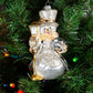 Pier 1 Silver Snowman with Lantern Glass Christmas Ornament - Pier 1