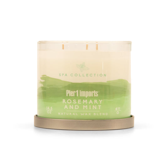 Pier 1 Spa Collection Rosemary & Mint Filled 3-Wick Candle - Pier 1
