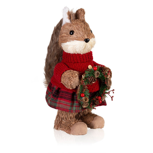 Pier 1 Standing Woodland Squirrel With Wreath - Pier 1