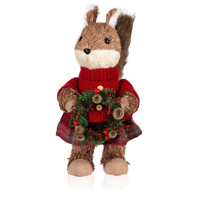 Pier 1 Standing Woodland Squirrel With Wreath - Pier 1